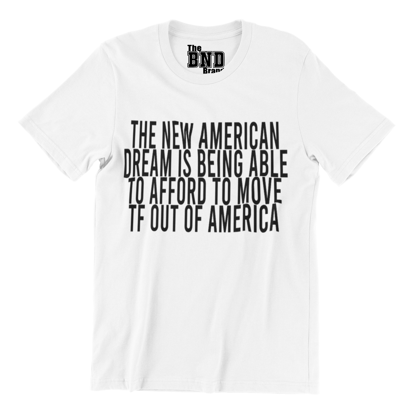 THE NEW AMERICAN DREAM IS BEING ALE TO AFFORD TO MOVE TF OUT OF AMERICA TEE