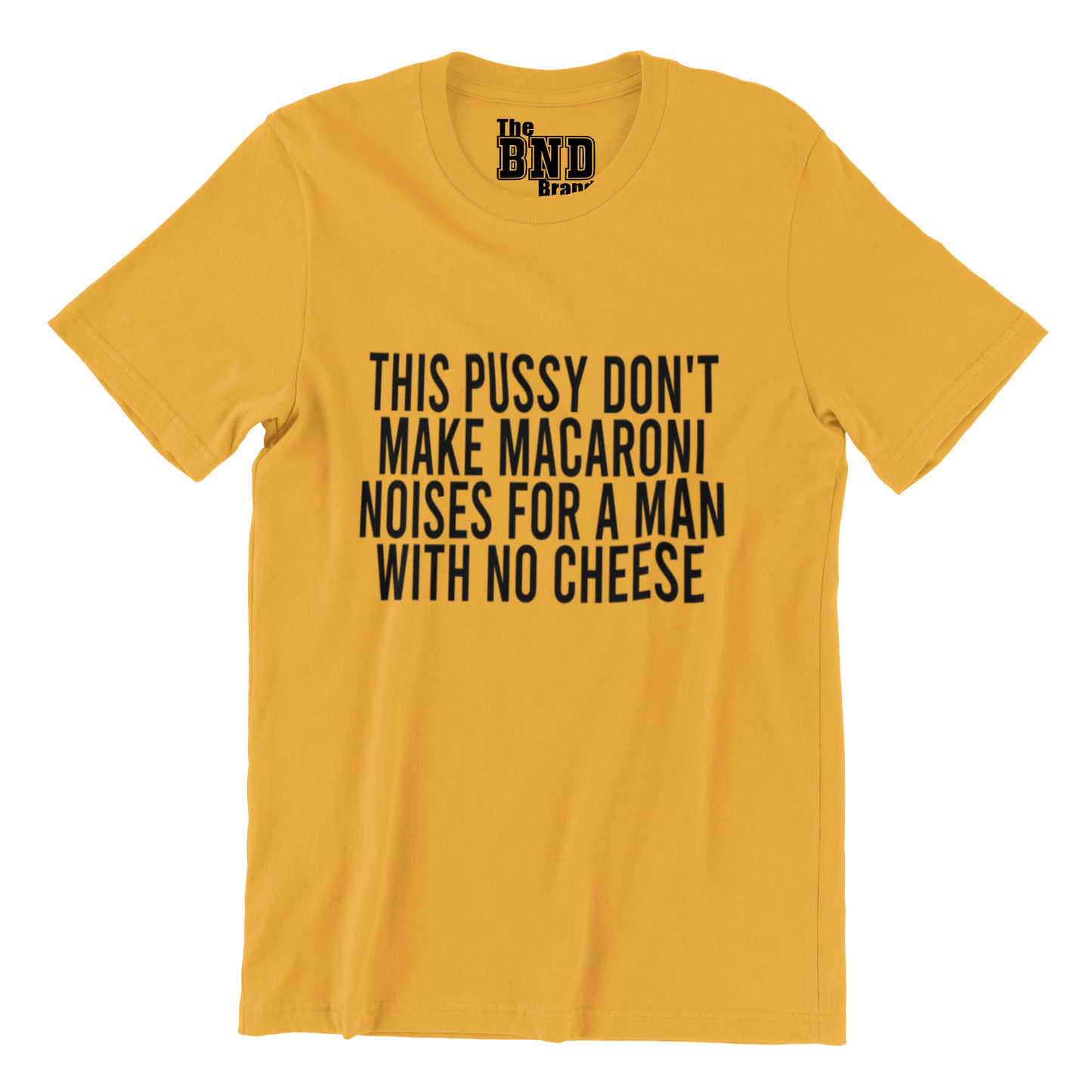 THIS PUSSY DON'T MAKE MACARONI NOISES FOR A MAN WITH NO CHEESE