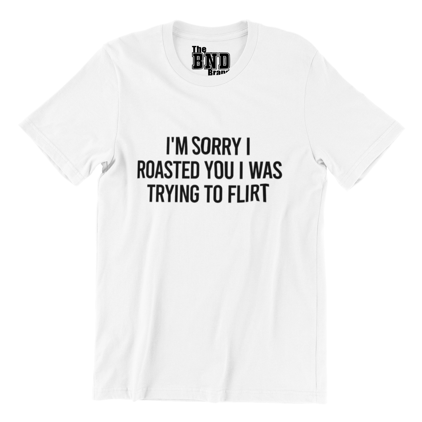I'M SORRY I ROASTED YOU. I WAS TRYING TO FLIRT TEE