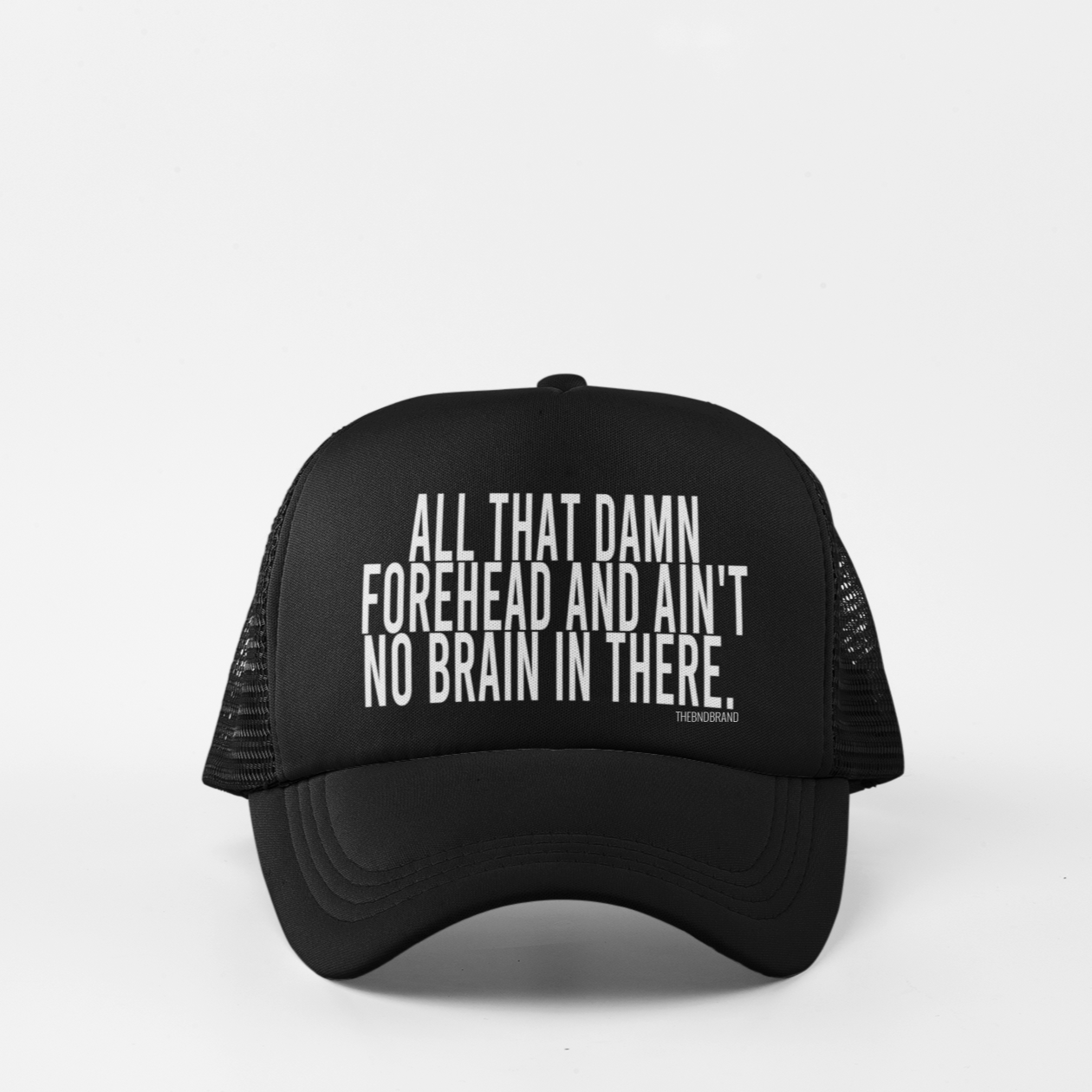 ALL THAT DAMN FOREHEAD AND AIN'T NO BRAIN IN THERE.