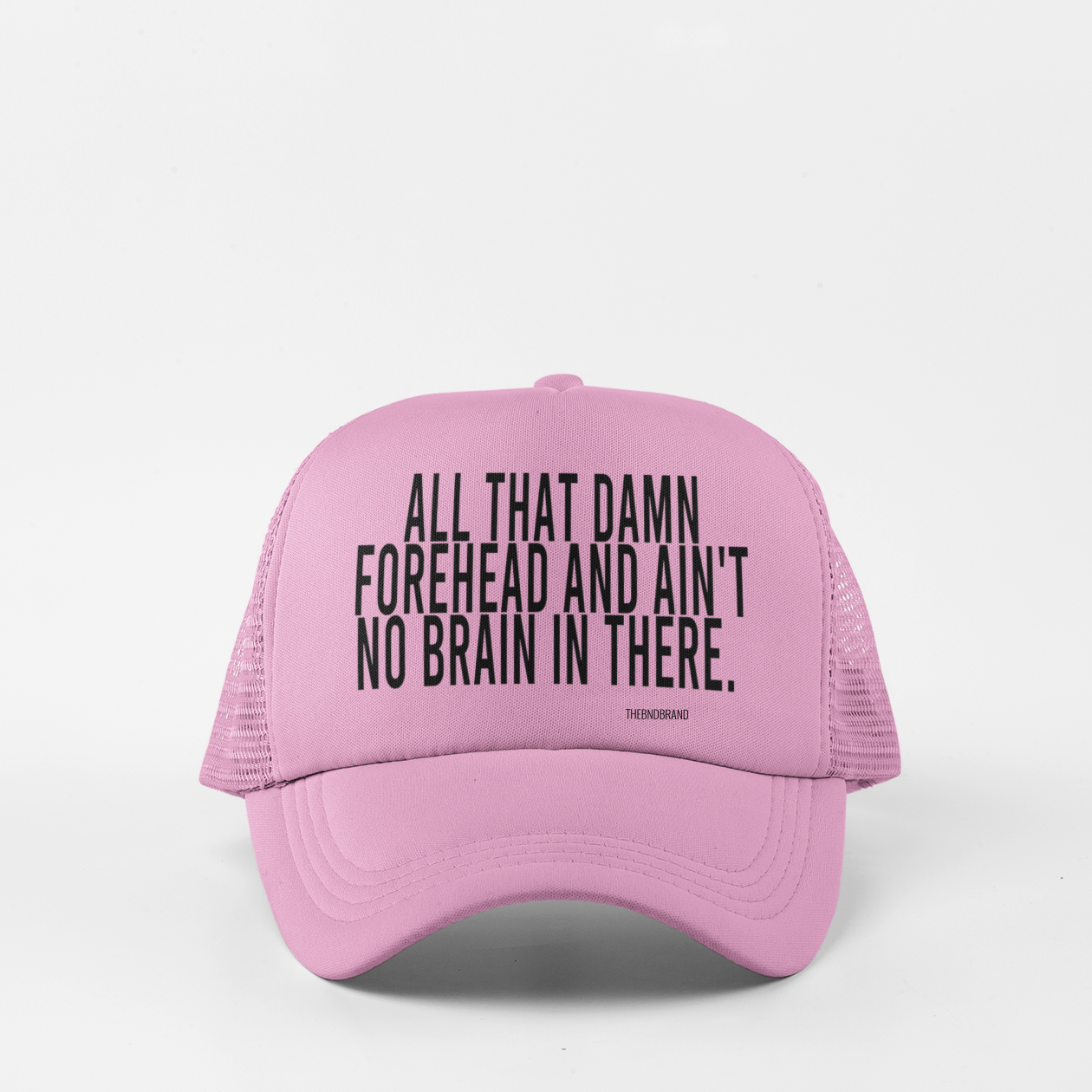 ALL THAT DAMN FOREHEAD AND AIN'T NO BRAIN IN THERE.