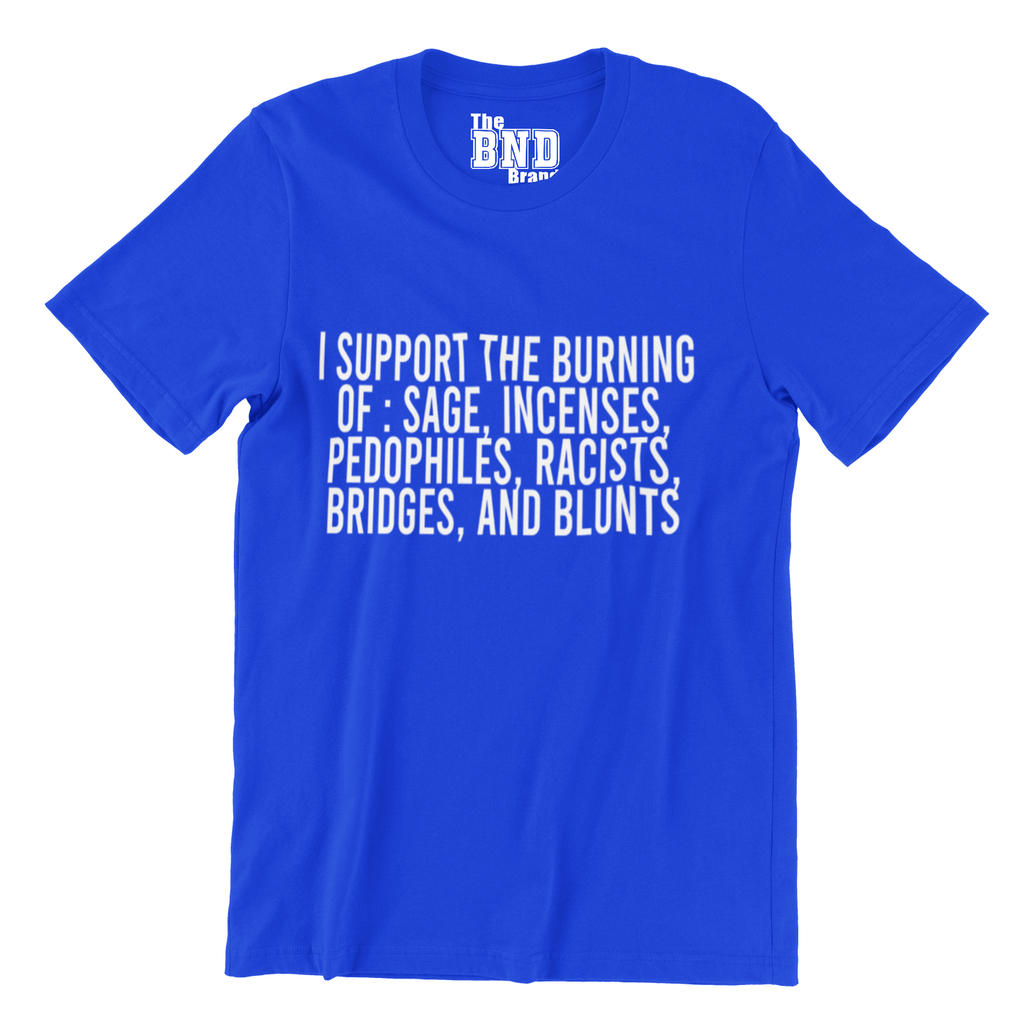 I SUPPORT THE BURNING OF: SAGE, INCENSES, PEDOPHILES, RACISTS , BRIDGES AND BLUNTS