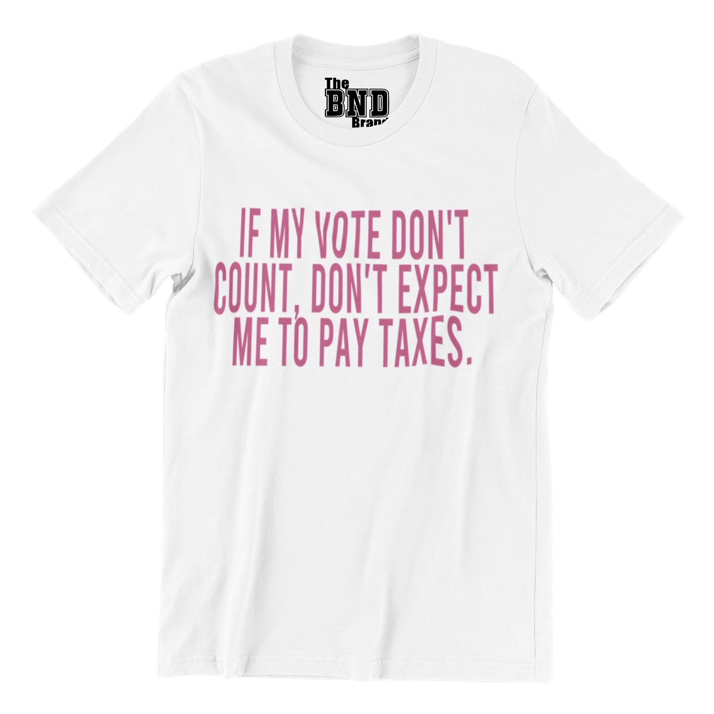 IF MY VOTE DON'T COUNT, DON'T EXPECT ME TO PAY TAXES.