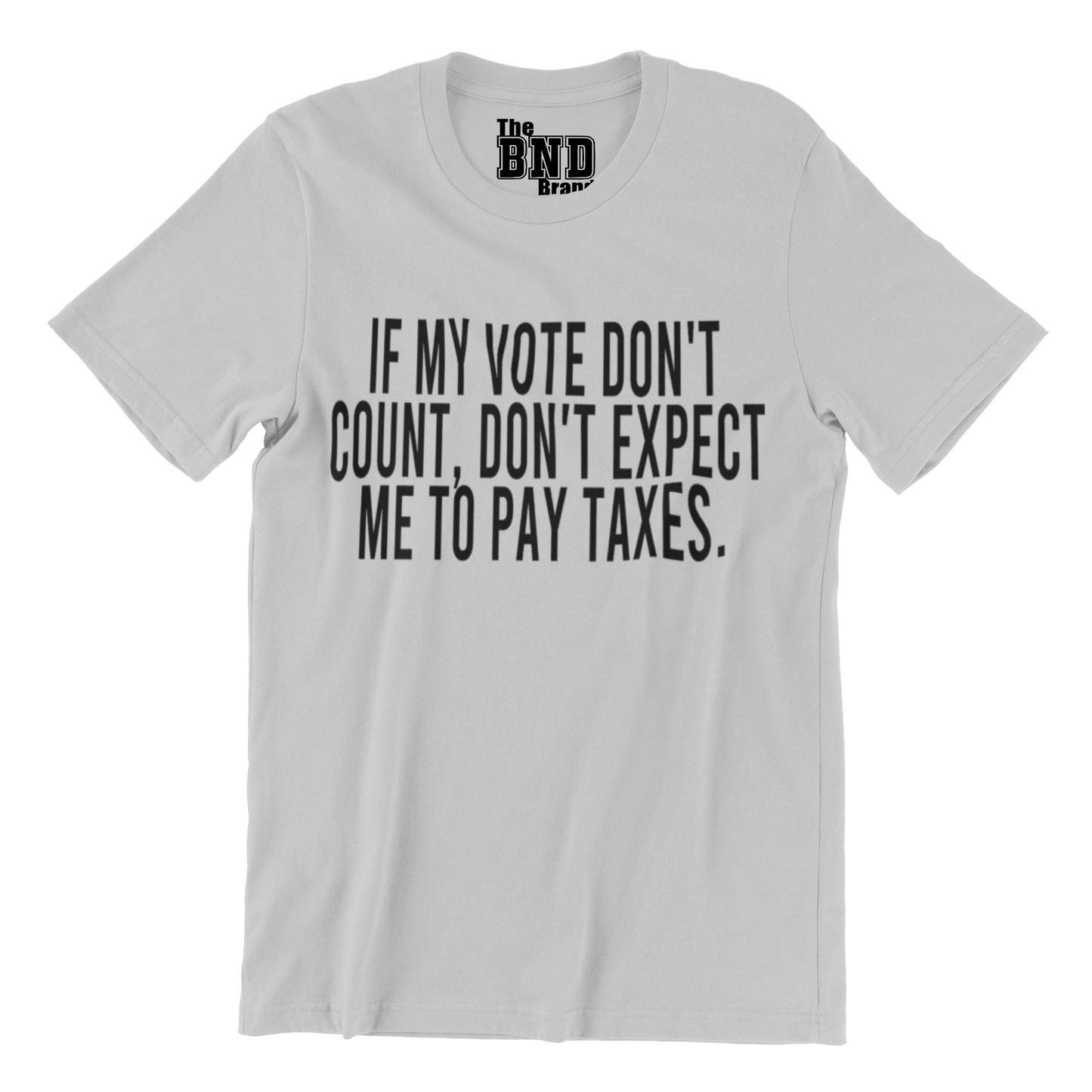 IF MY VOTE DON'T COUNT, DON'T EXPECT ME TO PAY TAXES.