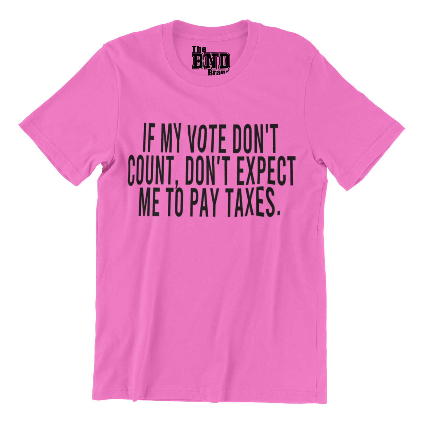 IF MY VOTE DON'T COUNT, DON'T EXPECT ME TO PAY TAXES.