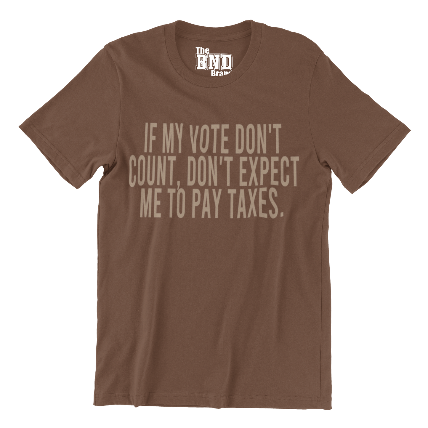 IF MY VOTE DON'T COUNT, DON'T EXPECT ME TO PAY TAXES.