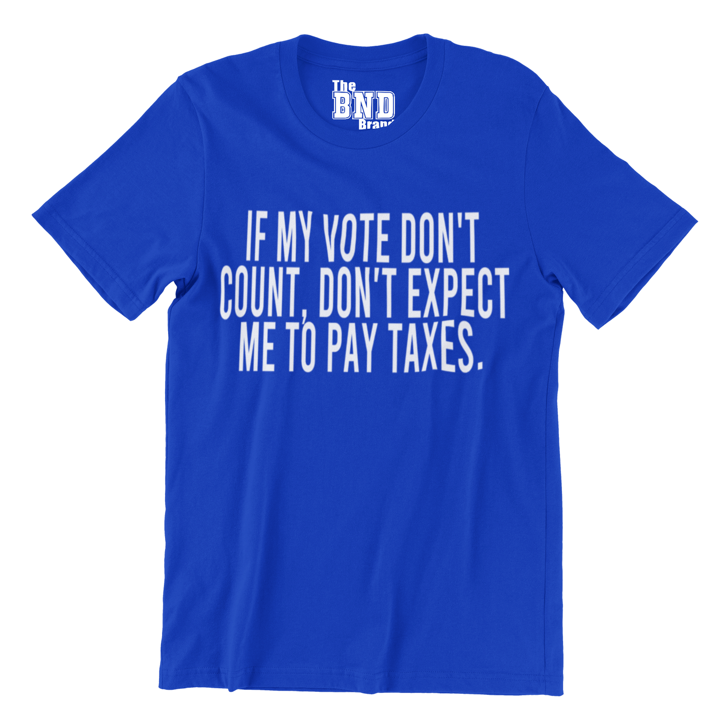 IF MY VOTE DON'T COUNT, DON'T EXPECT ME TO PAY TAXES.