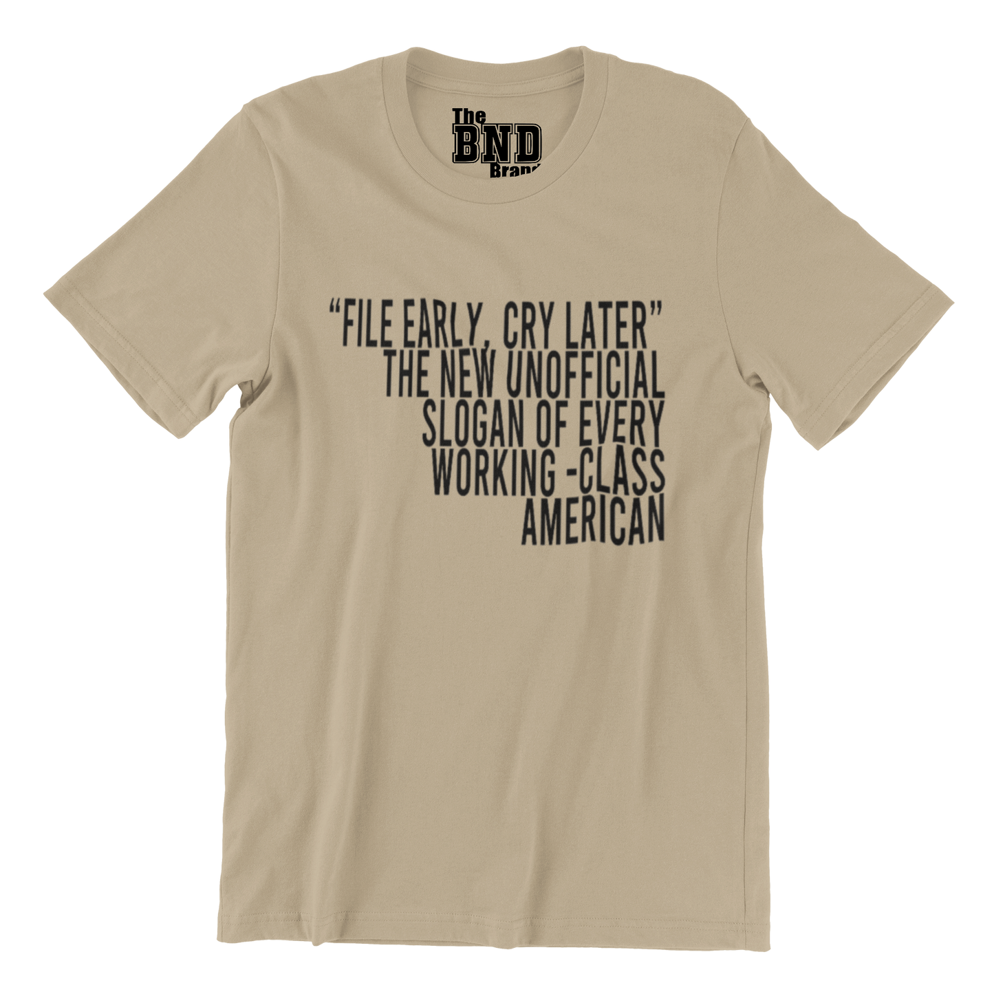 File Early, Cry Later. The unofficial slogan of every working-class American. Tee