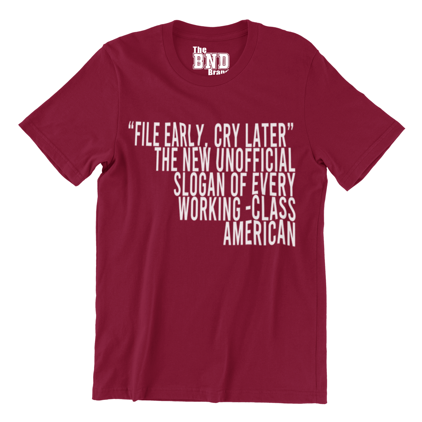 File Early, Cry Later. The unofficial slogan of every working-class American. Tee
