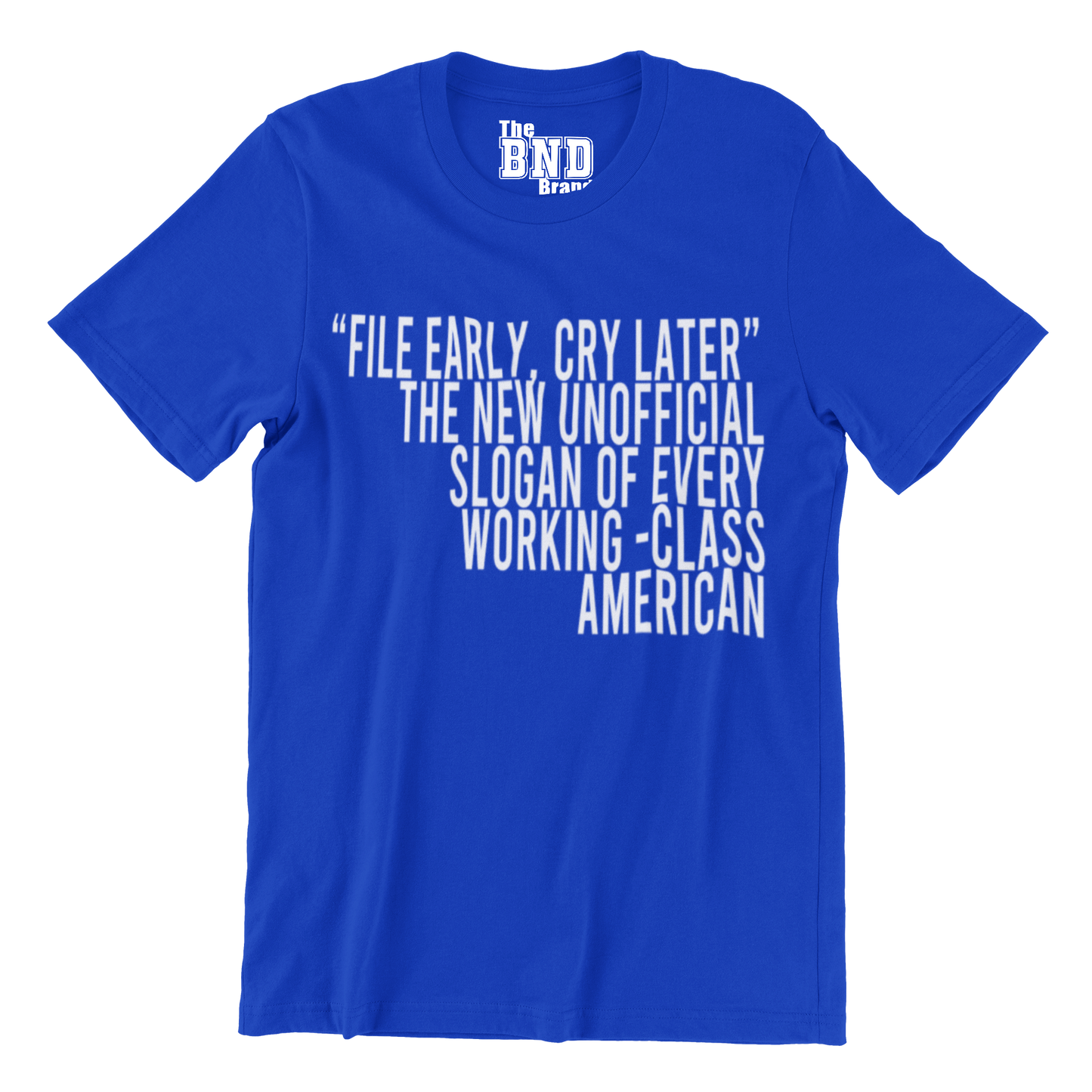 File Early, Cry Later. The unofficial slogan of every working-class American. Tee