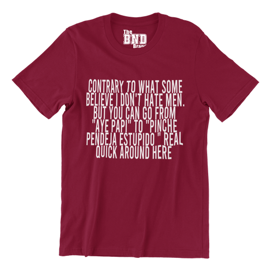 Contrary to what some believe — I don’t hate men. But you can go from “aye papi” to “pendeja, estúpido” real quick around here.