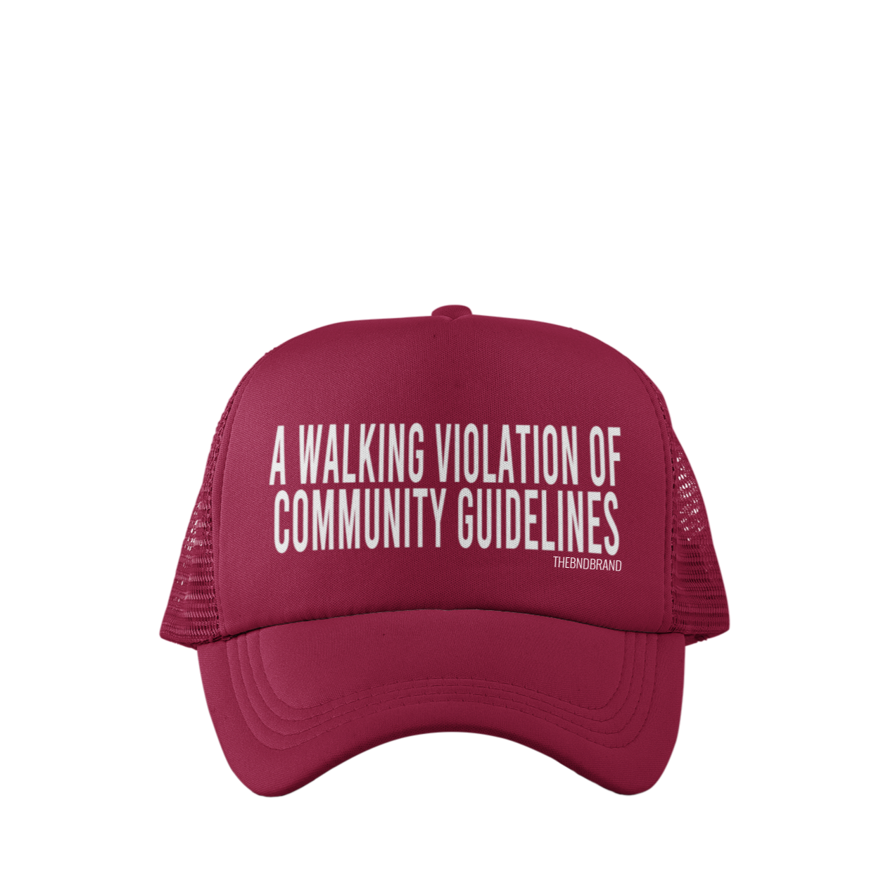 A WALKING VIOLATION OF COMMUNITY GUIDELINES HAT