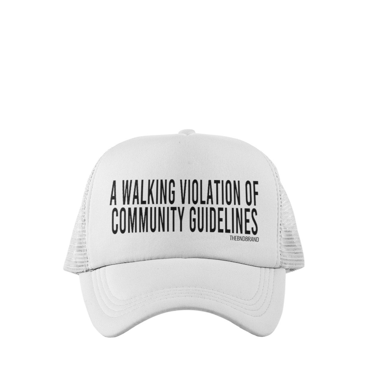 A WALKING VIOLATION OF COMMUNITY GUIDELINES HAT