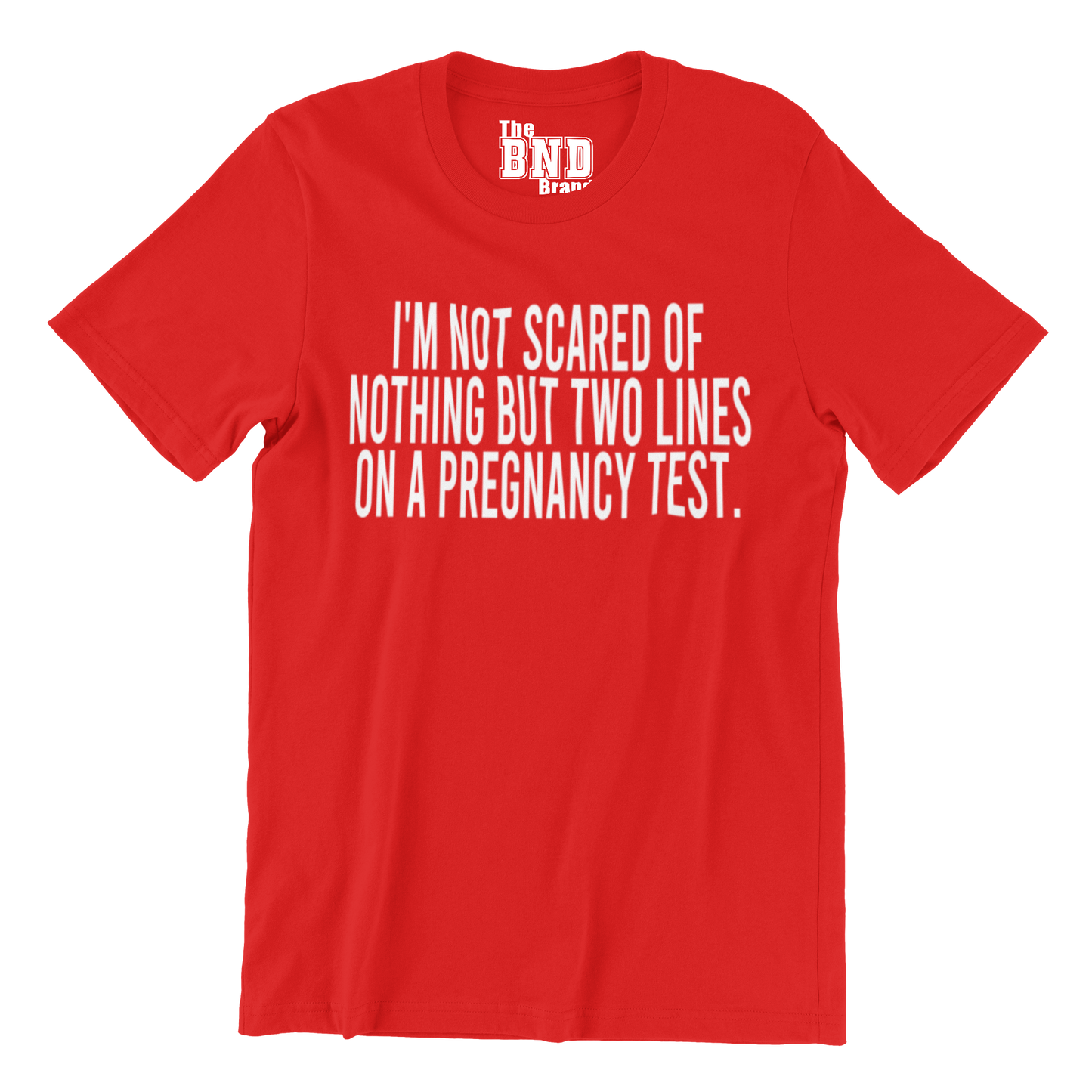 I'M NOT SCARED OF NOTHING BUT TWO LINES ON A PREGNANCY TEST TEE